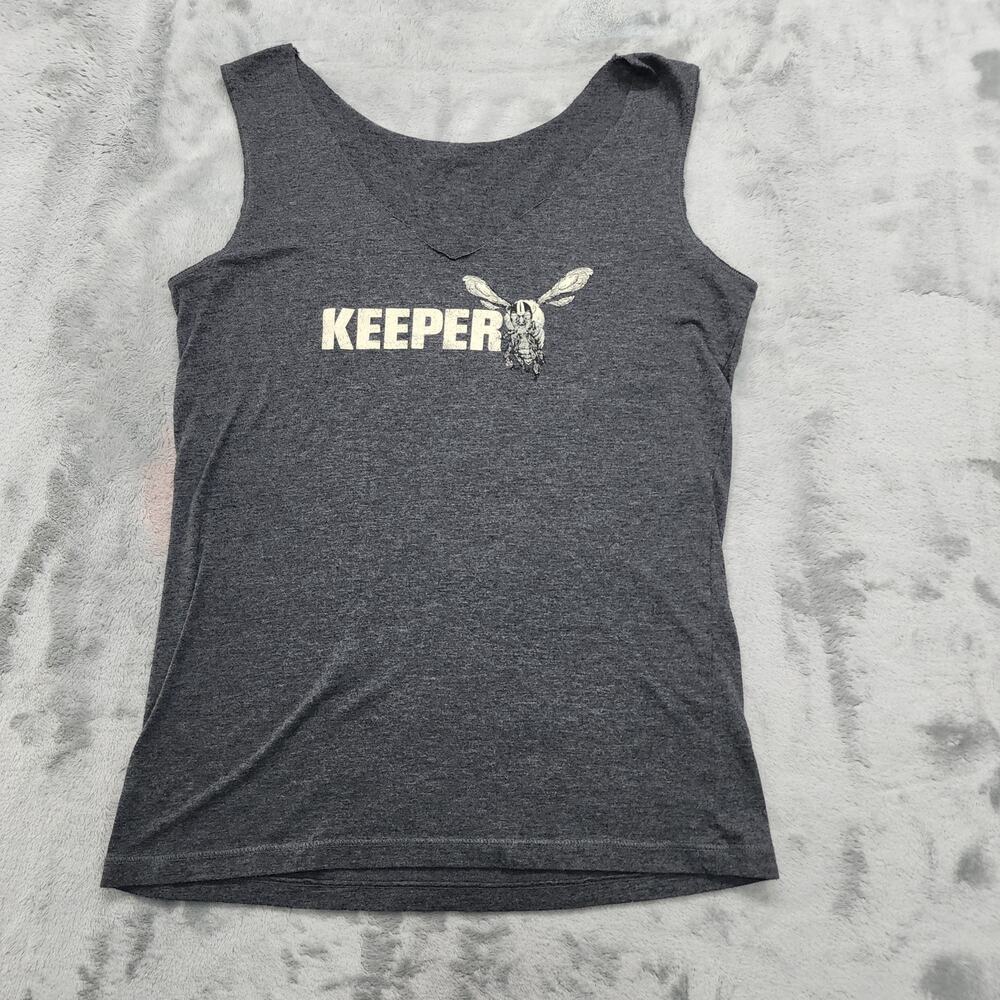 Jack Daniels Top Womens S Gray Tennessee Honey Whiskey Bee Keeper V-Neck Tank